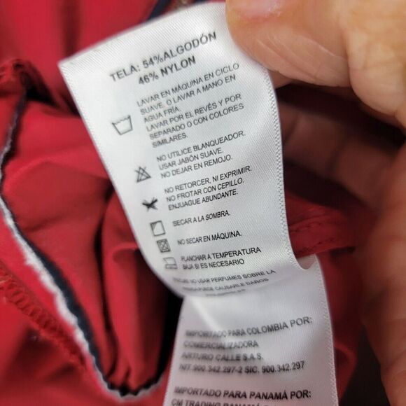 Arturo Calle Actitud Chaqueta Track Jacket Small Red Full Zip Pockets Anchor - Picture 11 of 16